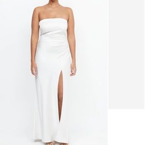 Because & Bridge “Dreamer Strapless Dress” ivory
